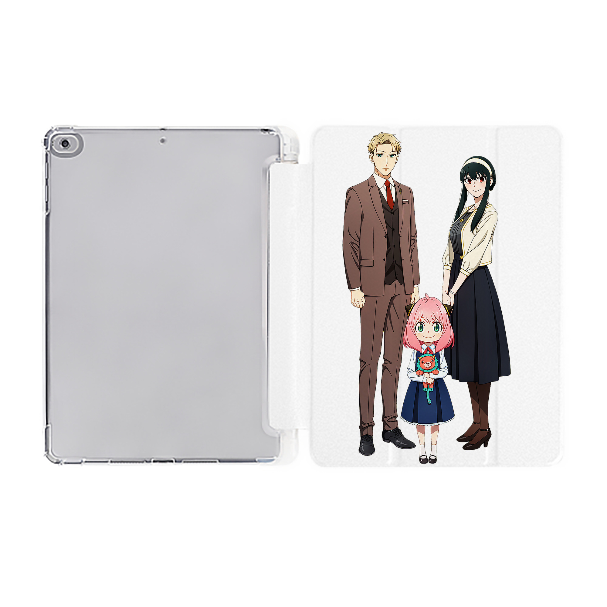 （画像用） SPY×FAMILY间谍家家酒 IPad ケース ペン収納付き 三つ折りスタンド PUレザー×シリコン 対応機種9.5/10.5/10.9インチ
